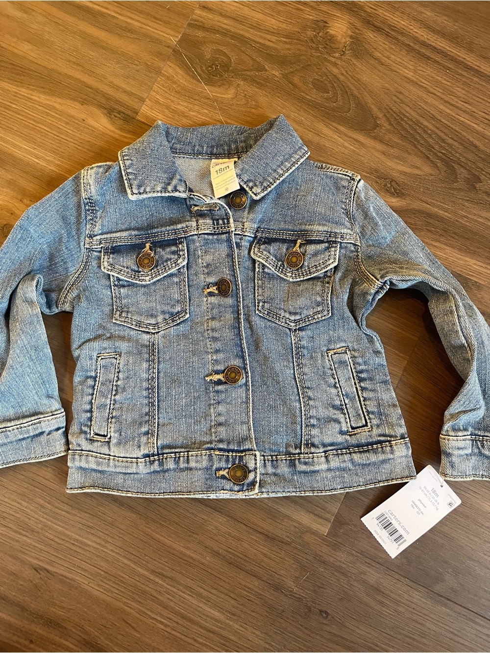 Carter's 18m Light Blue Kids' Denim Jacket with Button Front